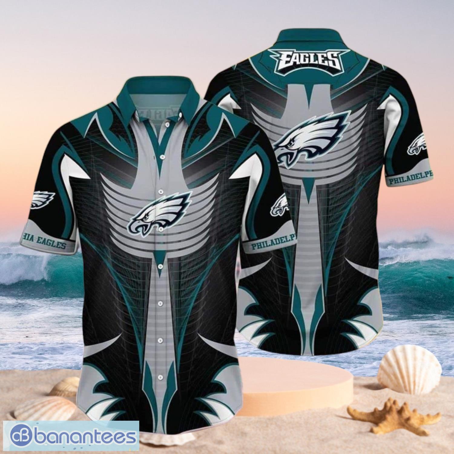 nfl philadelphia eagles logo gift for fans hawaiian shirt full over print image NFL Philadelphia Eagles Logo Gift For Fans Hawaiian Shirt Full Over Print Product Photo 1