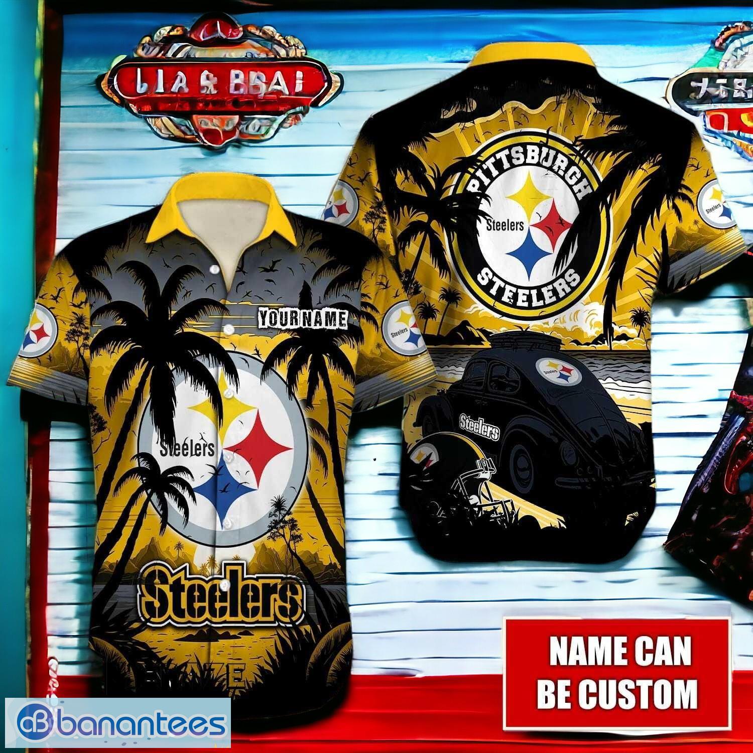 nfl pittsburgh steelers logo fans love aloha hawaiian shirt full over print image NFL Pittsburgh Steelers Logo Fans Love Aloha Hawaiian Shirt Full Over Print Product Photo 1