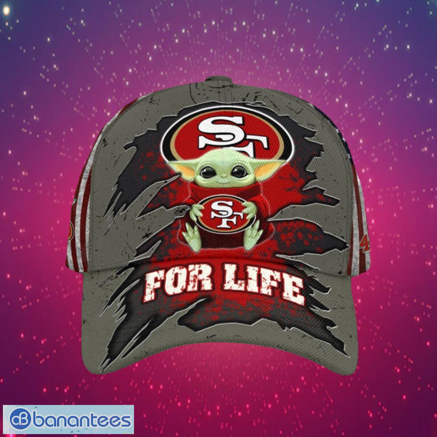 nfl san francisco 49ers logo design baby yoda for life gifts for fans full over print cap image NFL San Francisco 49ers Logo Design Baby Yoda For Life Gifts For Fans Full Over Print Cap Product Photo 1