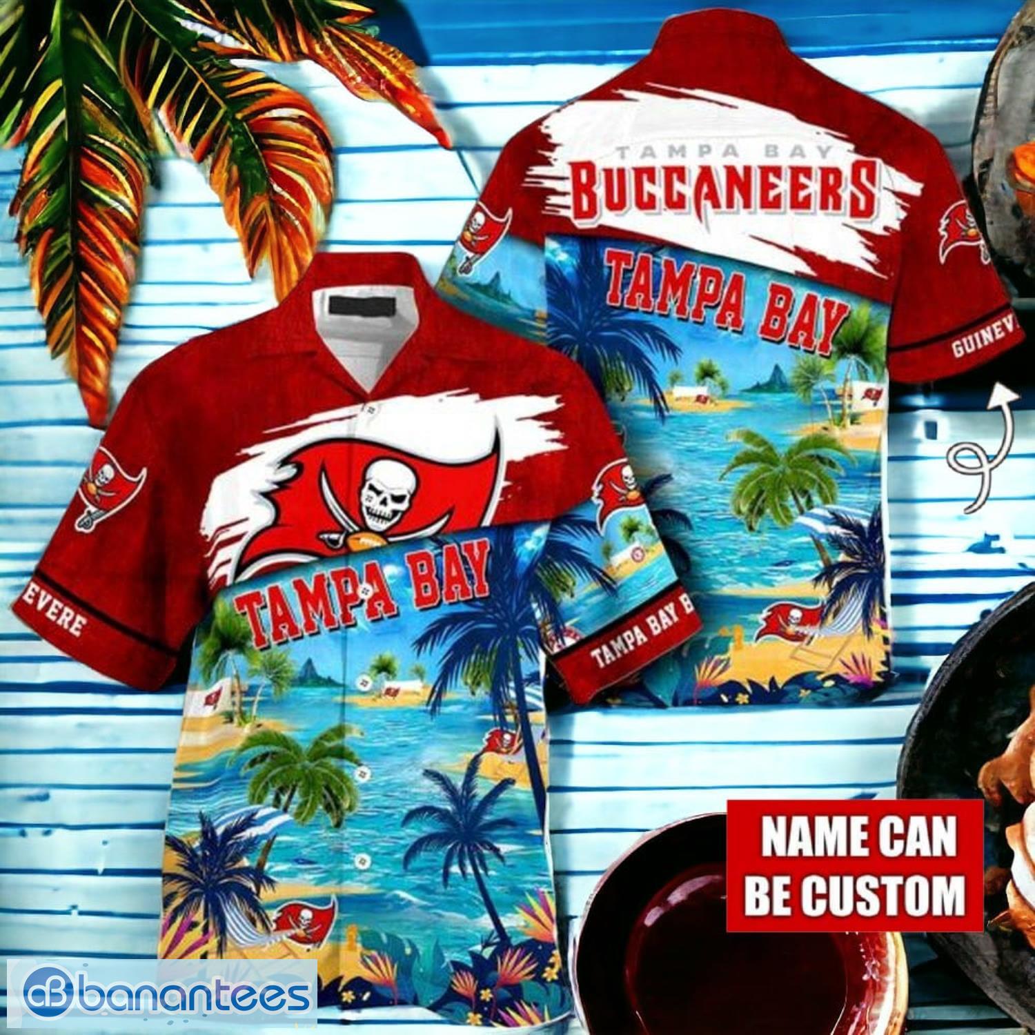 nfl tampa bay buccaneers logo fans love custom your name hawaiian shirt full over print image NFL Tampa Bay Buccaneers Logo Fans Love Custom Your Name Hawaiian Shirt Full Over Print Product Photo 1