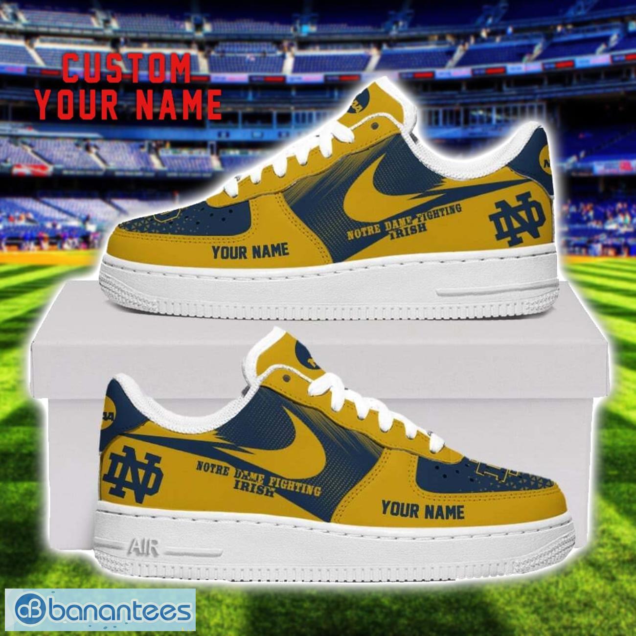 notre dame fighting irish air force shoes sneakers for men women gift custom name image Notre Dame Fighting Irish Air Force Shoes Sneakers For Men Women Gift Custom Name Product Photo 1
