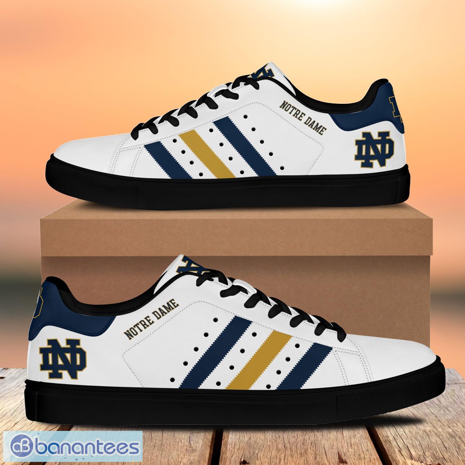 notre dame fighting irish football low top skate shoes stan smith shoes 2 image Notre Dame Fighting Irish Football Low Top Skate Shoes Stan Smith Shoes Product Photo 3