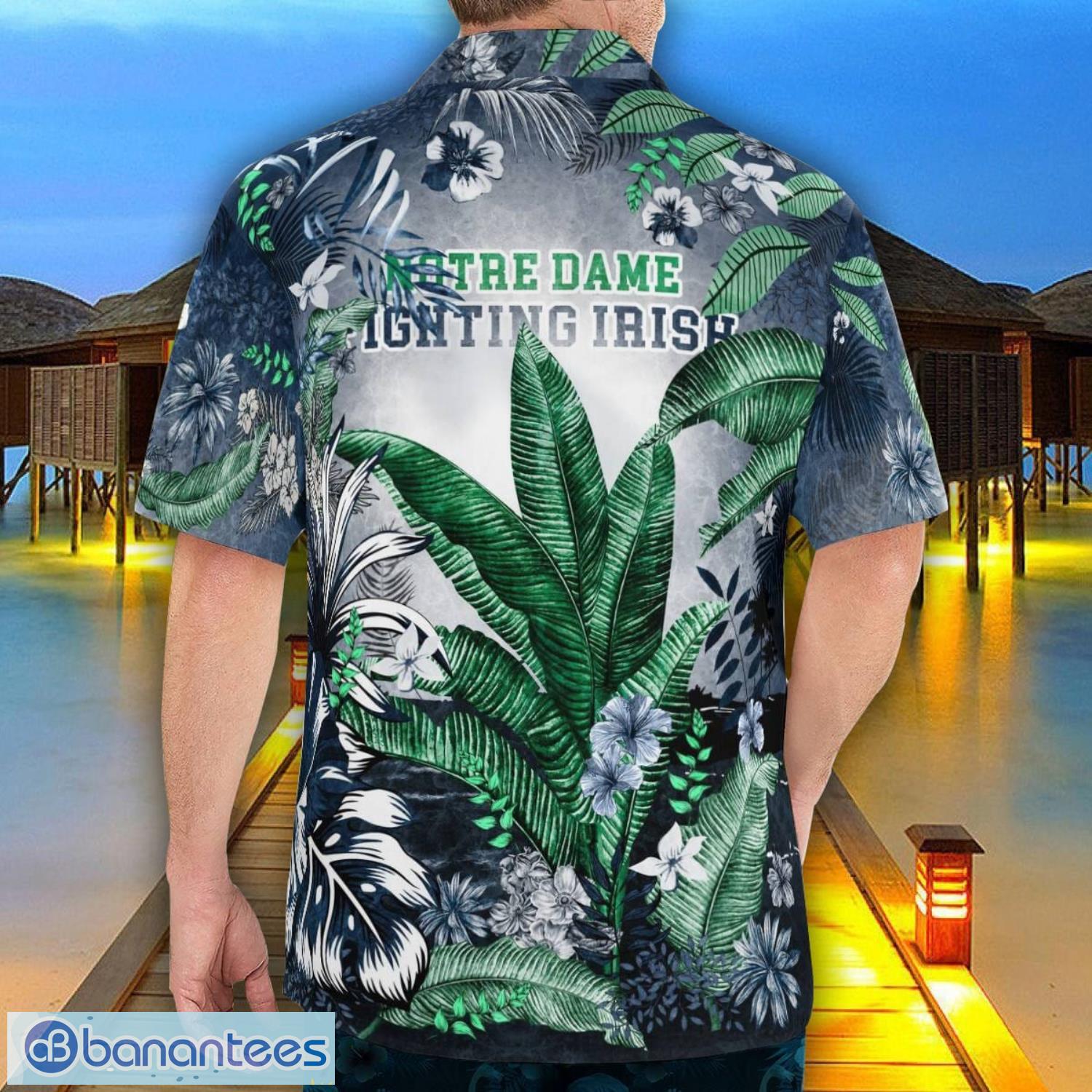 notre dame fighting irish tropical floral skull 3d hawaiian shirt beach shirt halloween gift 1 image Notre Dame Fighting Irish Tropical Floral Skull 3D Hawaiian Shirt Beach Shirt Halloween Gift Product Photo 2