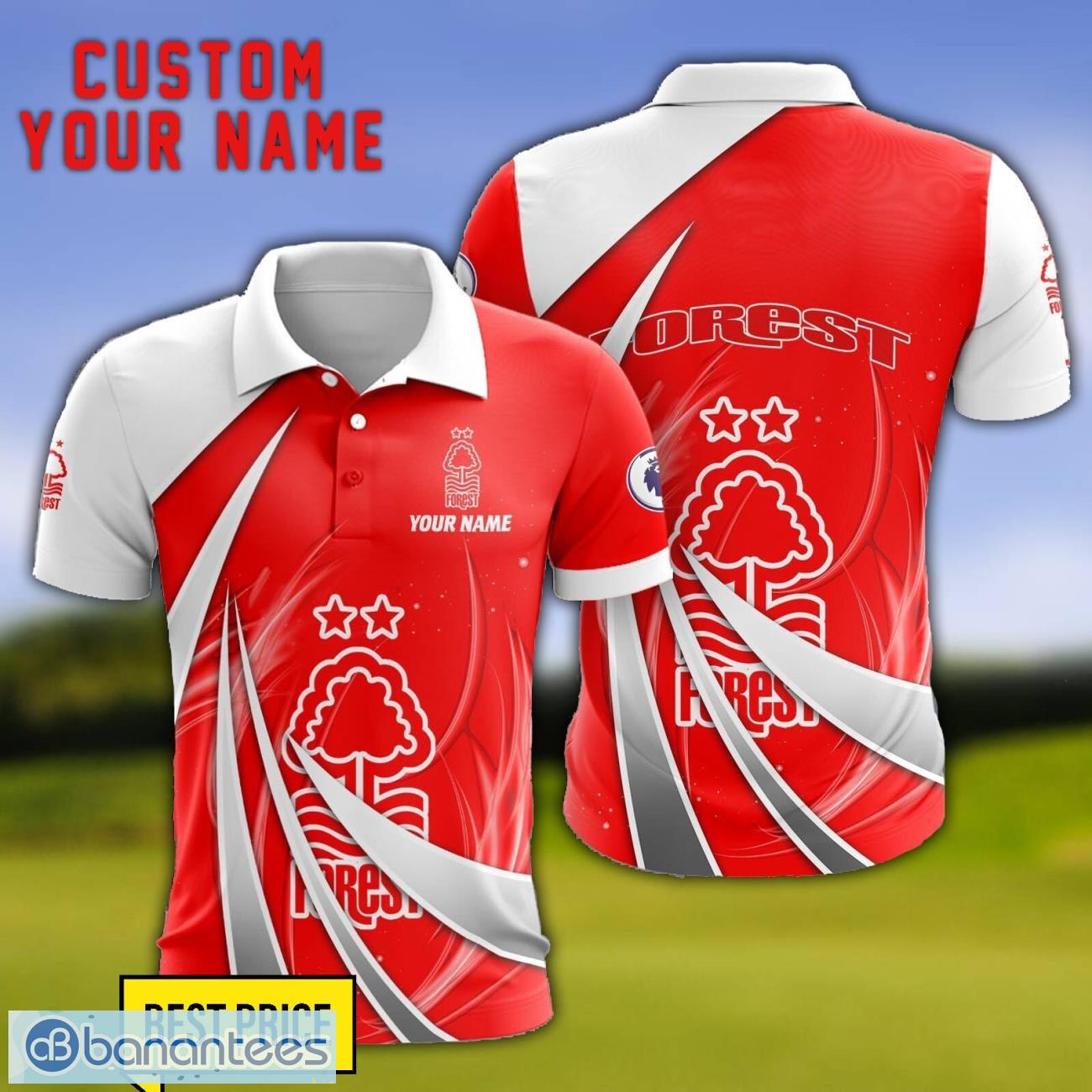 nottingham forest fc personalized name 3d polo shirt gift for sport golf lover image Nottingham Forest F.C Personalized Name 3D Polo Shirt Gift For Sport Golf Lover Product Photo 1