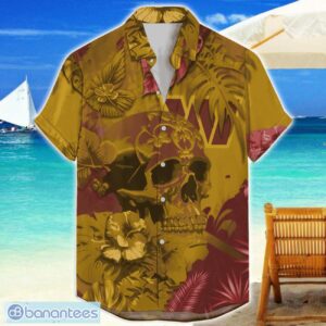 Washington Commanders Skull Flower Hawaiian Shirt NFL Halloween Gift For Sports Fans Product Photo 1