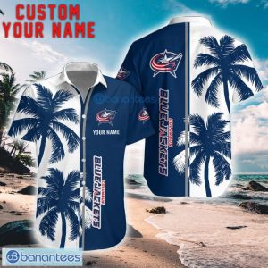 Columbus Blue Jackets Coconut Pattern Hawaiian Shirt And Shorts Personalized Name Unique Gift For Summer Product Photo 1
