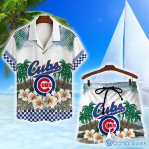 Chicago Cubs Team Logo Flower Hawaiian Shirt And Shorts Beach Gift Product Photo 1