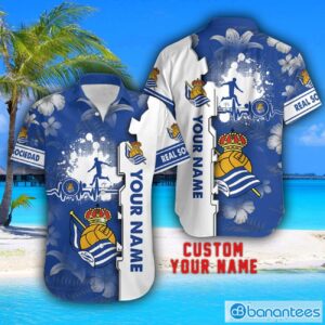 Real Sociedad Tropical Combo Hawaiian Shirt And Shorts Personalized Name For Fans Product Photo 2