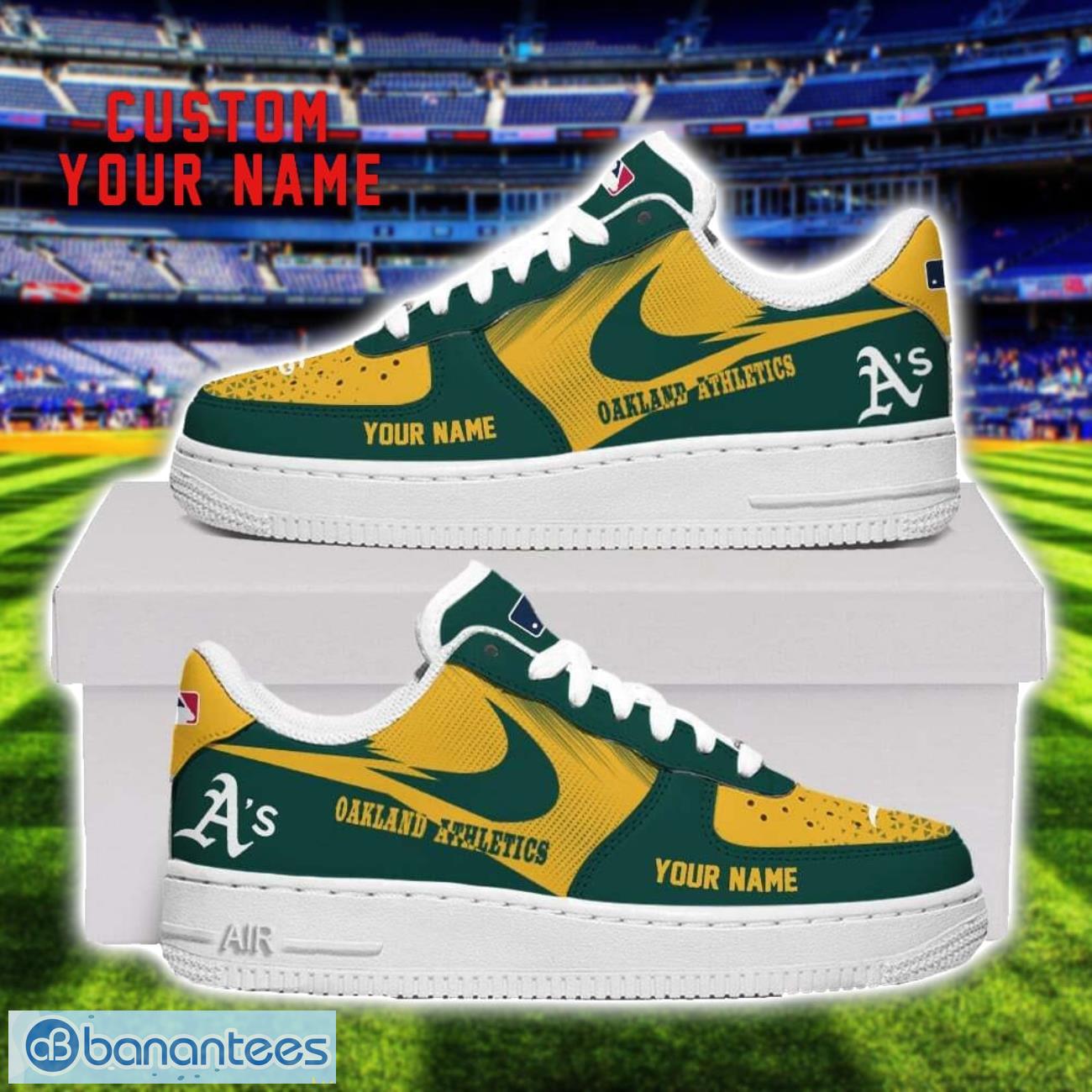 oakland athletics air force shoes sneakers for men women gift custom name image Oakland Athletics Air Force Shoes Sneakers For Men Women Gift Custom Name Product Photo 1
