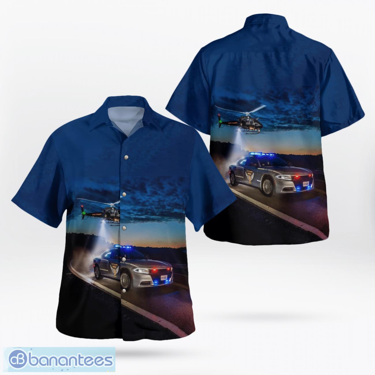 ohio state police hawaiian shirt image Ohio State Police Hawaiian Shirt Product Photo 1