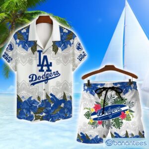 Los Angeles Dodgers MLB Summer Flower Pattern Tropical Hawaiian Shirt And Shorts Product Photo 1