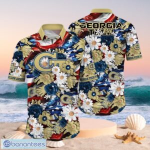 NCAA Georgia Tech Yellow Jackets Design Logo Gift For Fan Independence Day Hawaii Shirt Full Over Print Product Photo 1