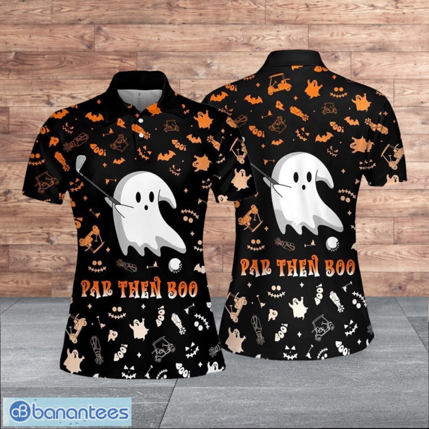 par then boo custom dark style halloween pattern golf for women polo shirt image Par Then Boo Custom Dark Style Halloween Pattern Golf For Women Polo Shirt Product Photo 1