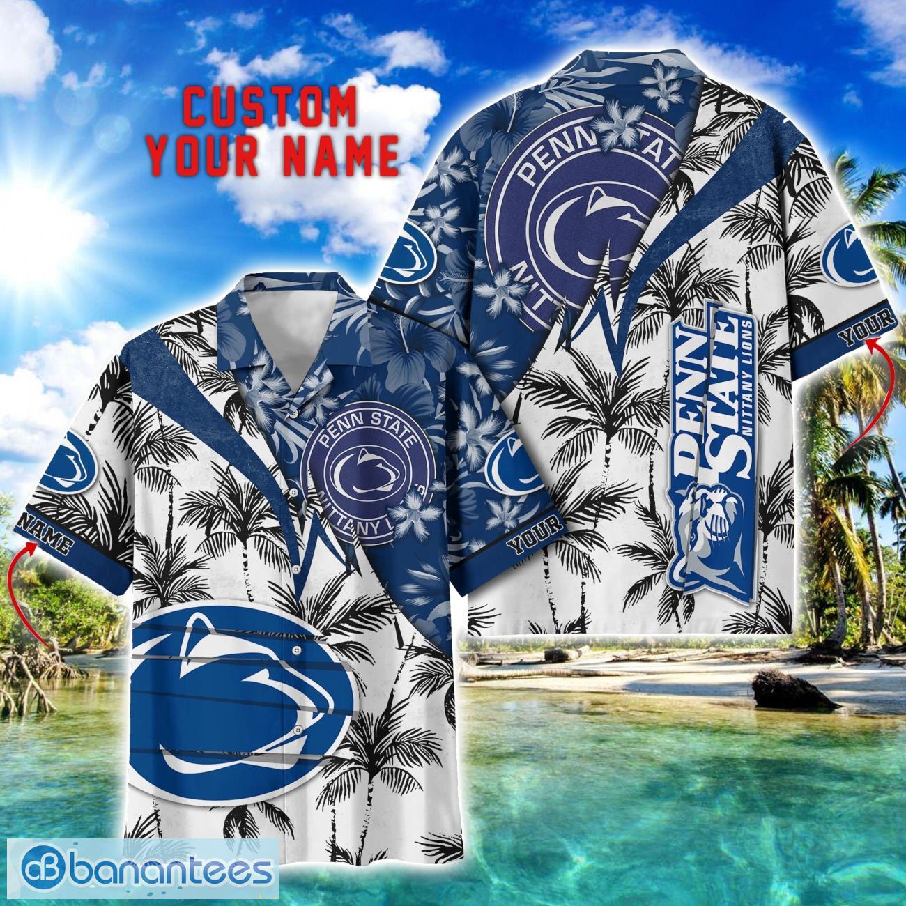 penn state nittany lions hawaii shirt vintage coconut pattern tropical hawaiian football beach shirts custom name image Penn State Nittany Lions Hawaii Shirt Vintage coconut Pattern Tropical Hawaiian Football Beach Shirts Custom Name Product Photo 1