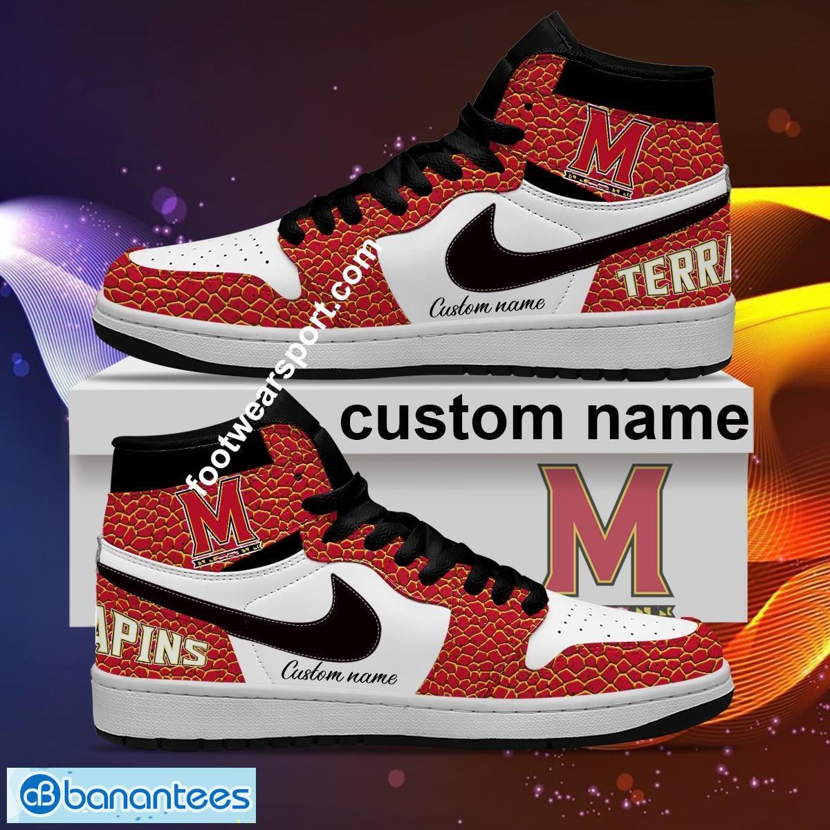 personalized ncaa maryland terrapins air jordan 1 hightop shoes glass for men women 1 image Personalized NCAA Maryland Terrapins Air Jordan 1 Hightop Shoes Glass For Men Women - Personalized NCAA Maryland Terrapins Air Jordan 1 Sneakers Glass Hightop Shoes Photo 2