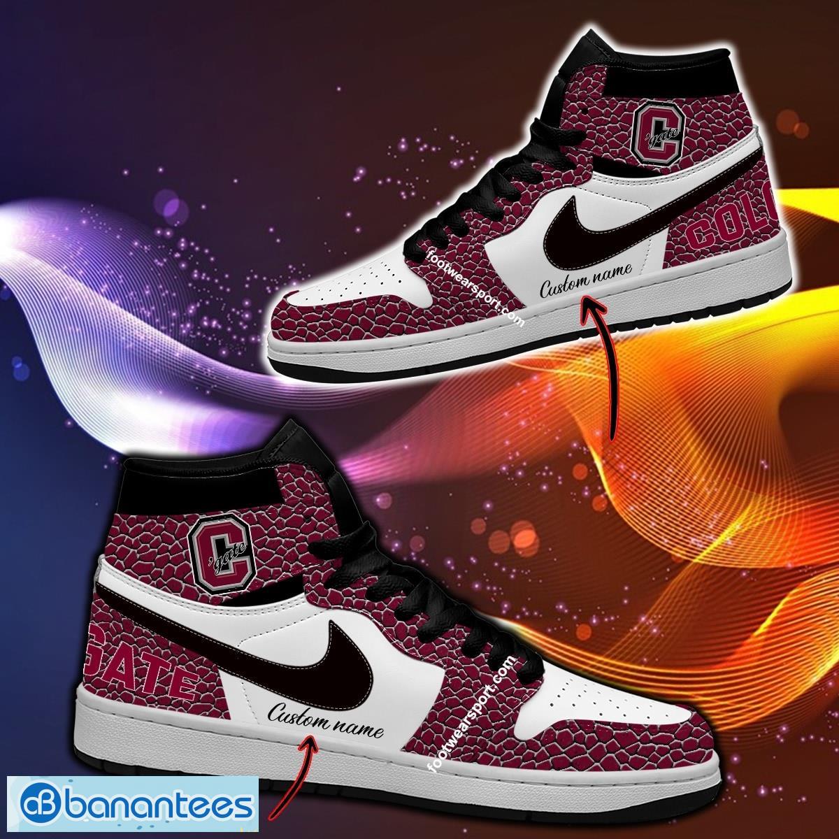 personalized ncaa2 colgate raiders air jordan 1 hightop shoes glass full print image Personalized NCAA2 Colgate Raiders Air Jordan 1 Hightop Shoes Glass Full Print - Personalized NCAA2 Colgate Raiders Air Jordan 1 Sneakers Glass Hightop Shoes Photo 1