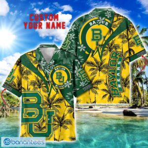 Baylor Bears Hawaii Shirt Vintage coconut Pattern Tropical Hawaiian Football Beach Shirts Custom Name Product Photo 1