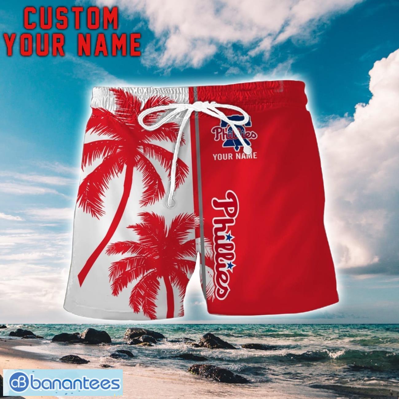 philadelphia phillies coconut pattern hawaiian shirt and shorts personalized name unique gift for summer 1 image Philadelphia Phillies Coconut Pattern Hawaiian Shirt And Shorts Personalized Name Unique Gift For Summer Product Photo 2