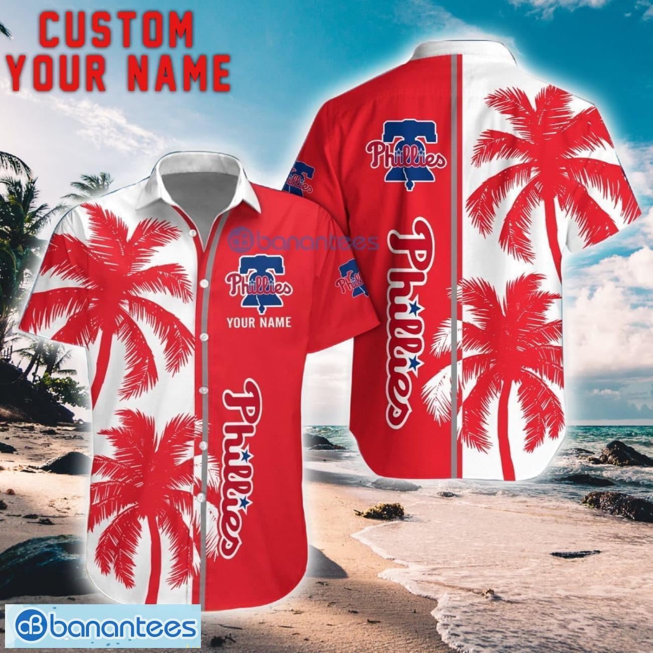 philadelphia phillies coconut pattern hawaiian shirt and shorts personalized name unique gift for summer image Philadelphia Phillies Coconut Pattern Hawaiian Shirt And Shorts Personalized Name Unique Gift For Summer Product Photo 1
