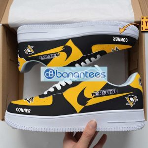 Pittsburgh Penguins Air Force Shoes Custom Name Gift For Fans AF1 Sneakers Product Photo 1