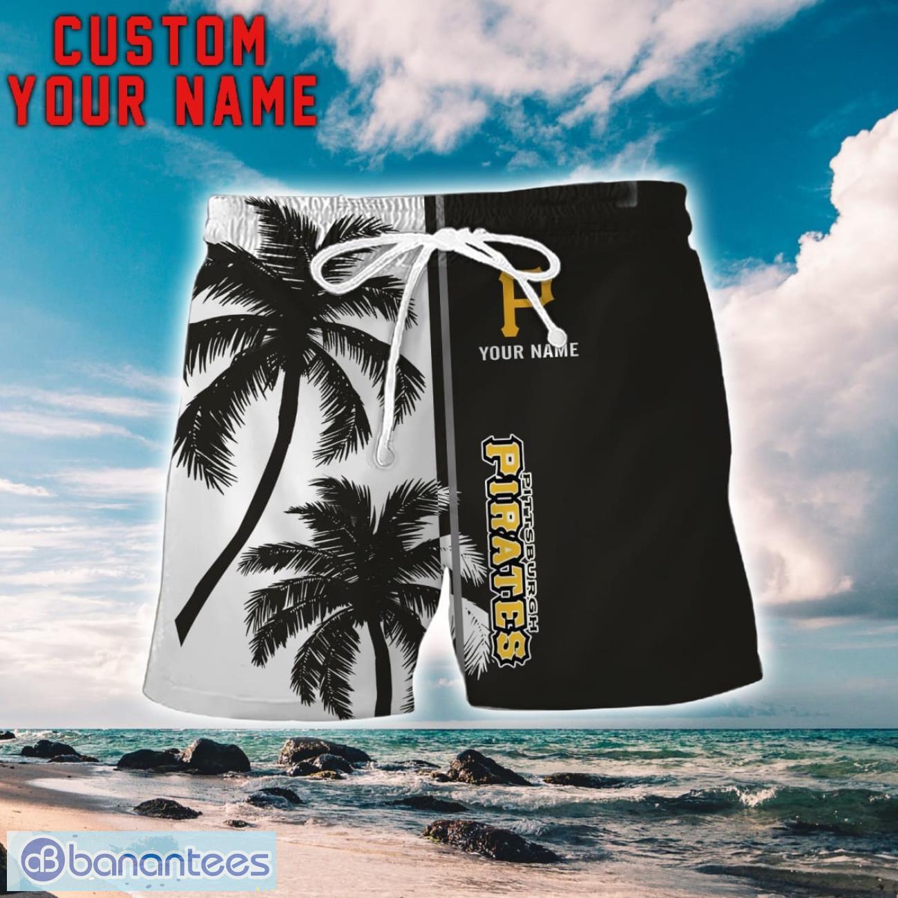 pittsburgh pirates coconut pattern hawaiian shirt and shorts personalized name unique gift for summer 1 image Pittsburgh Pirates Coconut Pattern Hawaiian Shirt And Shorts Personalized Name Unique Gift For Summer Product Photo 2