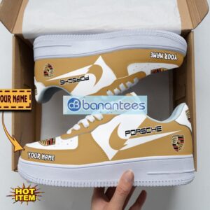 Porsche Air Force Shoes Custom Name Gift For Fans AF1 Sneakers Product Photo 1