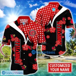 Louisville Cardinals Star and Flower Pattern Tropical Hawaiian Shirt Summer Gift For Men Women Custom Name Product Photo 1
