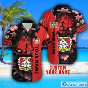 Bayer Leverkusen Tropical Combo Hawaiian Shirt And Shorts Personalized Name For Fans Product Photo 2
