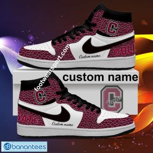 Personalized NCAA2 Colgate Raiders Air Jordan 1 Hightop Shoes Glass Full Print - Personalized NCAA2 Colgate Raiders Air Jordan 1 Sneakers Glass Hightop Shoes Photo 2