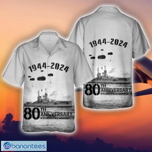 US Navy USS Arkansas (BB-33) In Omaha Beach 3D Hawaiian Shirt Product Photo 1