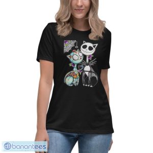 Cat Jack Skellington And Sally Skull Art Happy Halloween T Shirt Product Photo 6