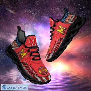 NCAA Maryland Terrapins Design Logo & America Flag Gift For Fans Max Shoes Product Photo 1