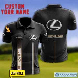 Lexus 3D Polo Shirt Personalized Name For Fans Black Polo Shirt Product Photo 1