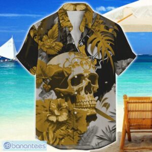 Pittsburgh Penguins Skull Flower Hawaiian Shirt NHL Halloween Gift For Sports Fans Product Photo 1