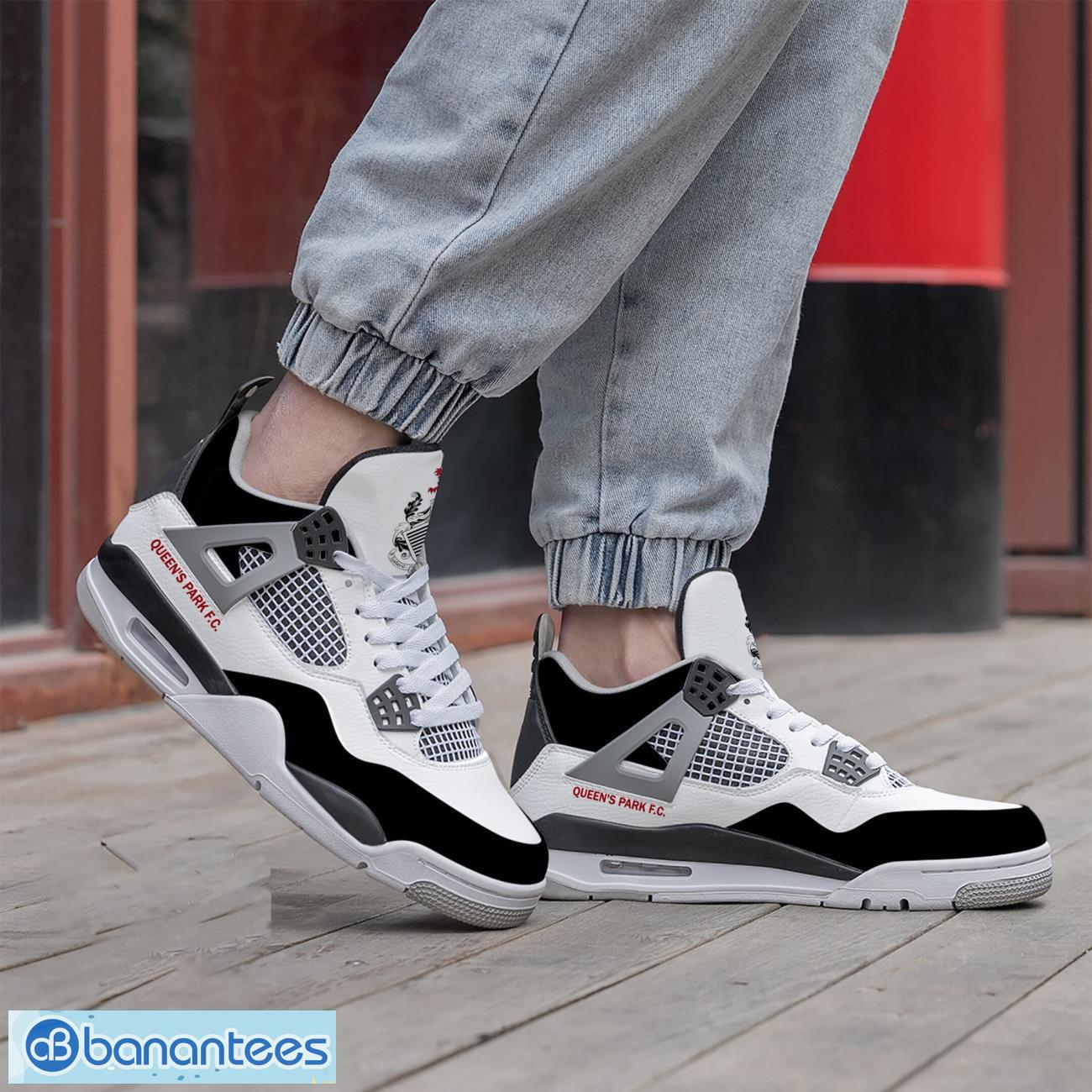 queens park fc air jordan 4 shoes men and women sneakers gift 1 image Queen's Park F.C. Air Jordan 4 Shoes Men And Women Sneakers Gift Product Photo