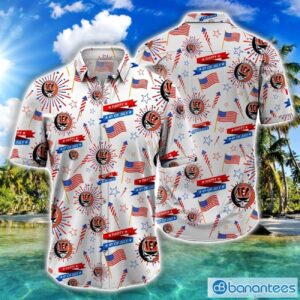 NFL Cincinnati Bengals Grateful Dead and Sports Logo 4th Of July Hawaiian Shirt Product Photo 1