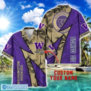 Washington Huskies AOP Hawaiian Shirt Beach Summer Shirt Personalized Name For fans Product Photo 1