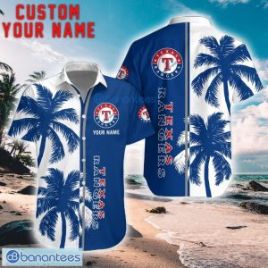 Texas Rangers Coconut Pattern Hawaiian Shirt And Shorts Personalized Name Unique Gift For Summer Product Photo 1