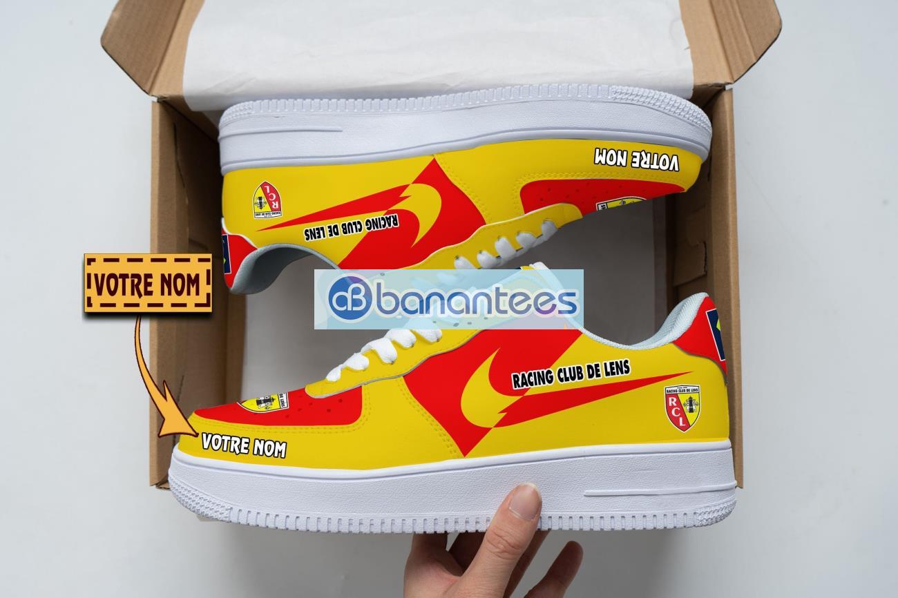 racing club de lens air force shoes custom name gift for fans af1 sneakers image Racing Club de Lens Air Force Shoes Custom Name Gift For Fans AF1 Sneakers Product Photo 1