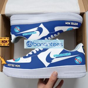 RC Strasbourg Alsace Air Force Shoes Custom Name Gift For Fans AF1 Sneakers Product Photo 1