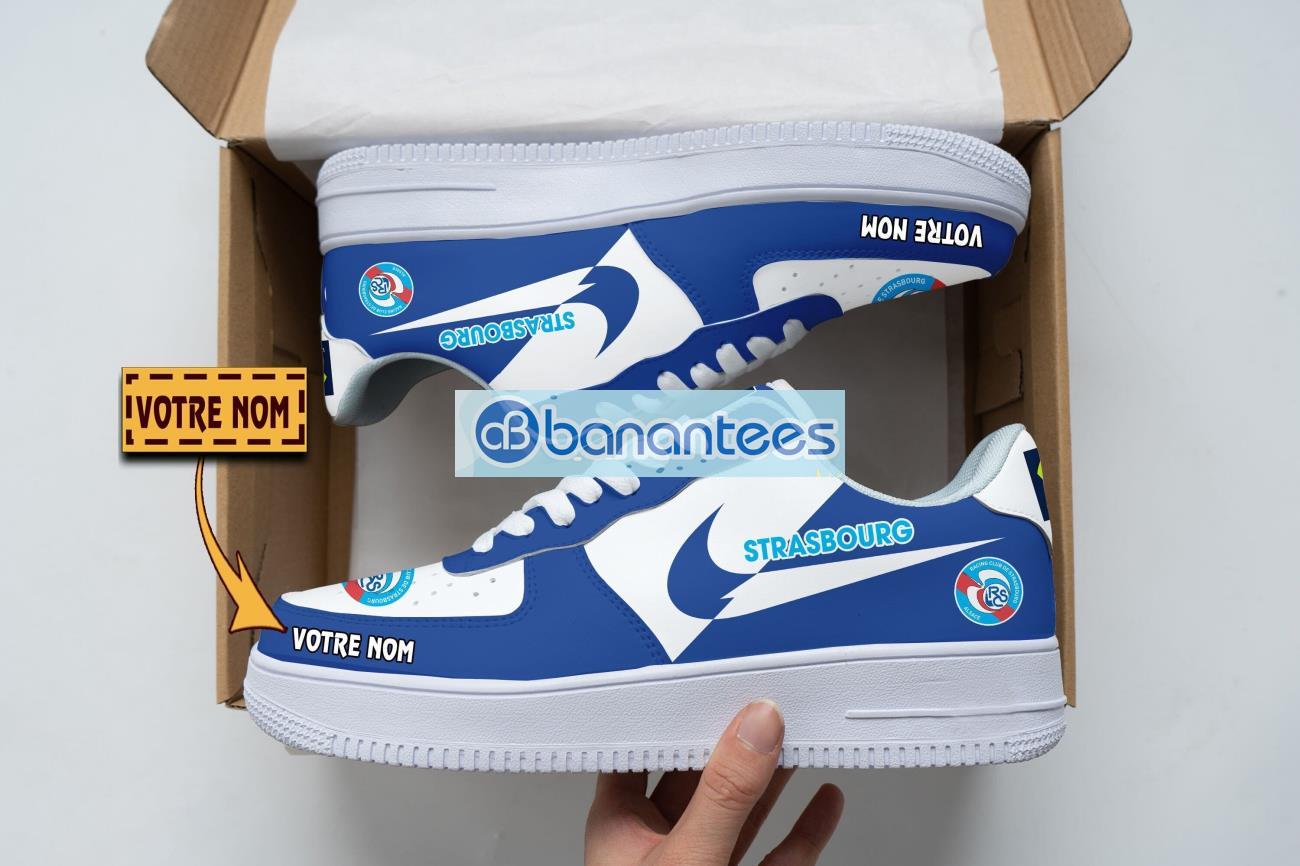 rc strasbourg alsace air force shoes custom name gift for fans af1 sneakers image RC Strasbourg Alsace Air Force Shoes Custom Name Gift For Fans AF1 Sneakers Product Photo 1