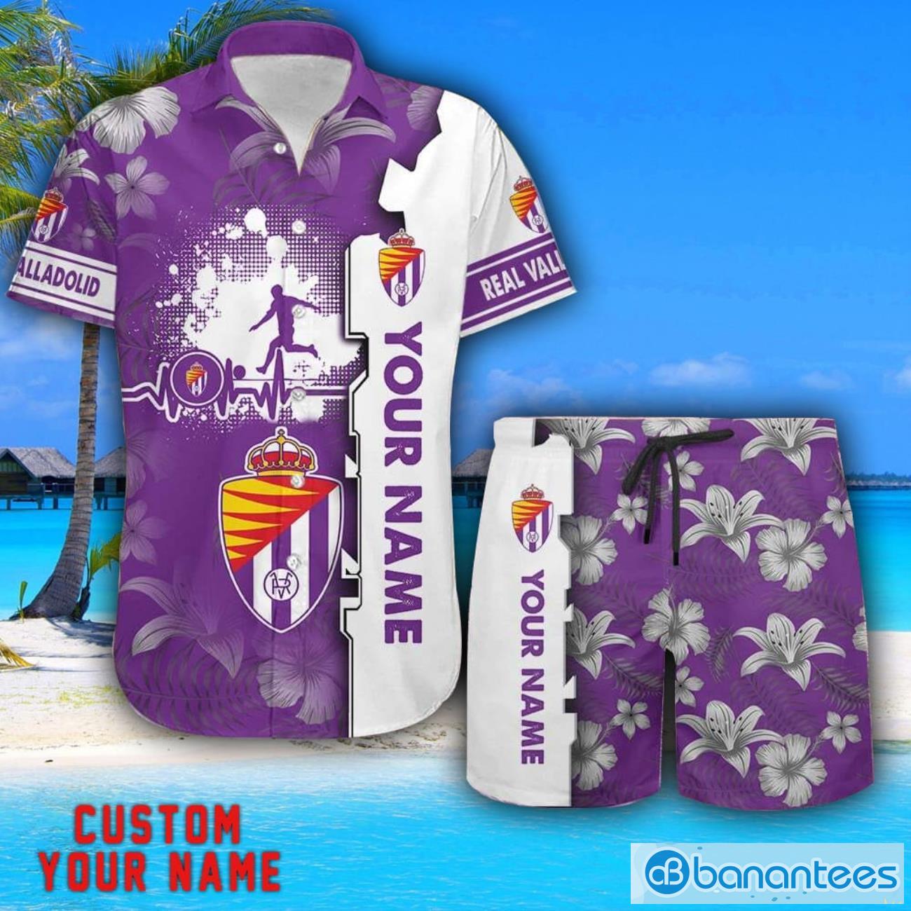 real valladolid tropical combo hawaiian shirt and shorts personalized name for fans image Real Valladolid Tropical Combo Hawaiian Shirt And Shorts Personalized Name For Fans Product Photo 1