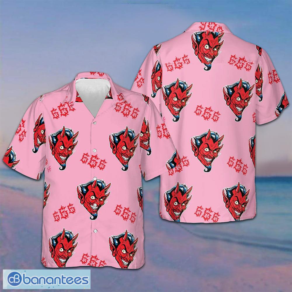 red devil face hawaiian shirt pink button up shirt summer gifts for him image Red Devil Face Hawaiian Shirt Pink Button Up Shirt Summer Gifts For Him - Red Devil Face Hawaiian Shirt Pink Button Up Shirt Summer Gifts For Him