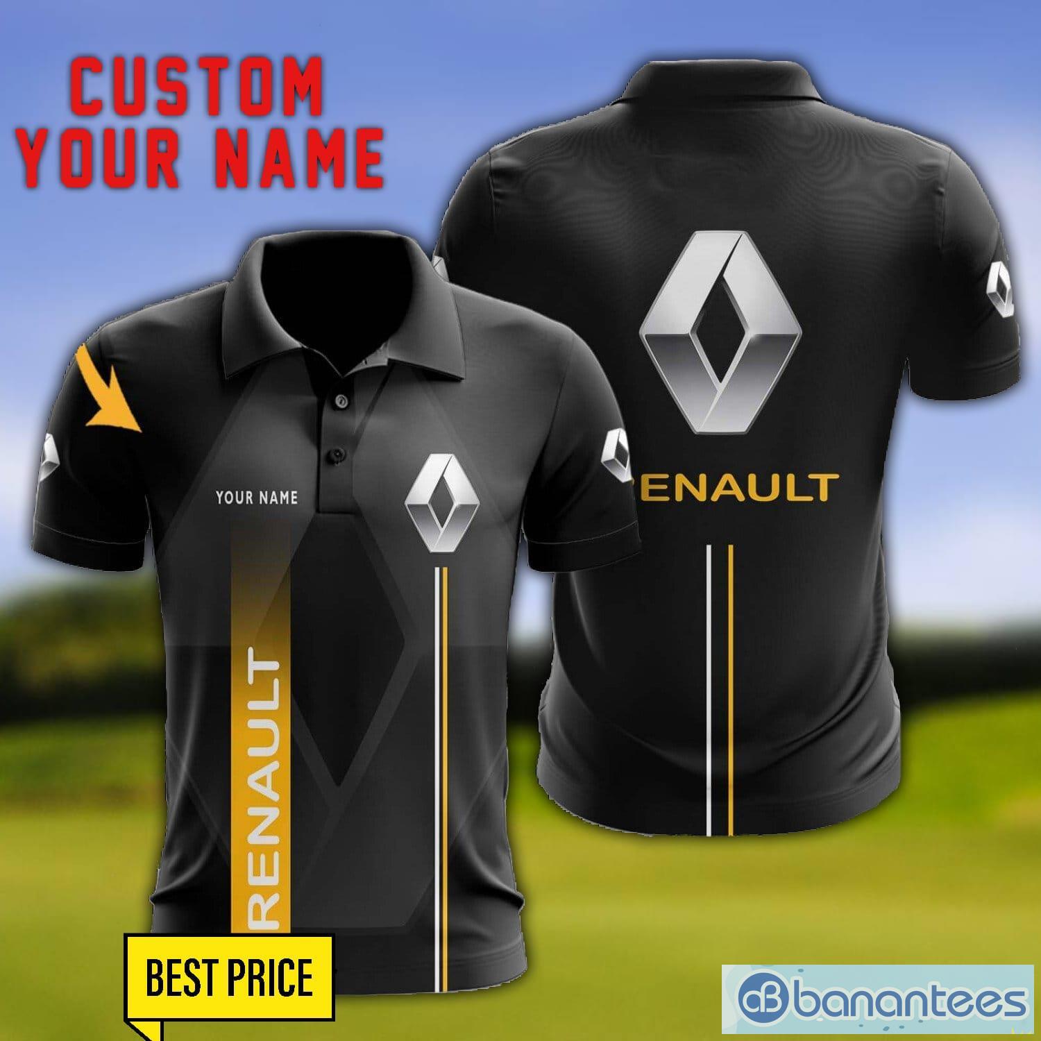 renault 3d polo shirt personalized name for fans black polo shirt image Renault 3D Polo Shirt Personalized Name For Fans Black Polo Shirt Product Photo 1