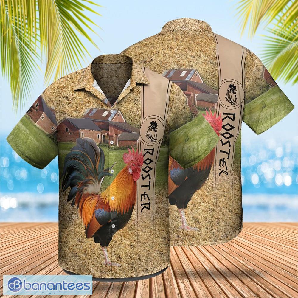 rooster palm leaves hawaiian shirt mens button down shirt best gift for brother image Rooster Palm Leaves Hawaiian Shirt Men'S Button Down Shirt Best Gift For Brother Product Photo