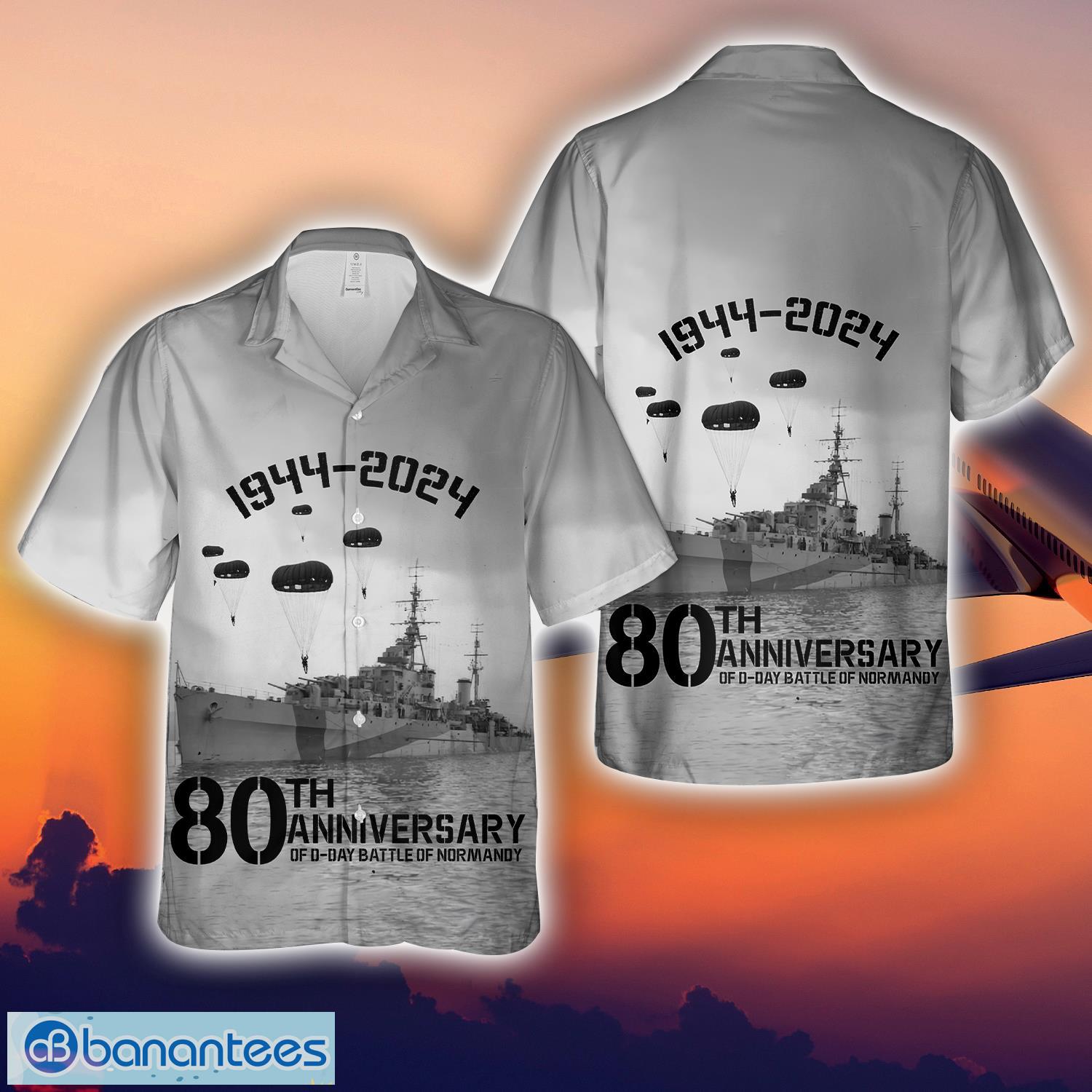 royal navy hms bellona 63 in omaha beach 3d hawaiian shirt image Royal Navy HMS Bellona (63) In Omaha Beach 3D Hawaiian Shirt Product Photo 1