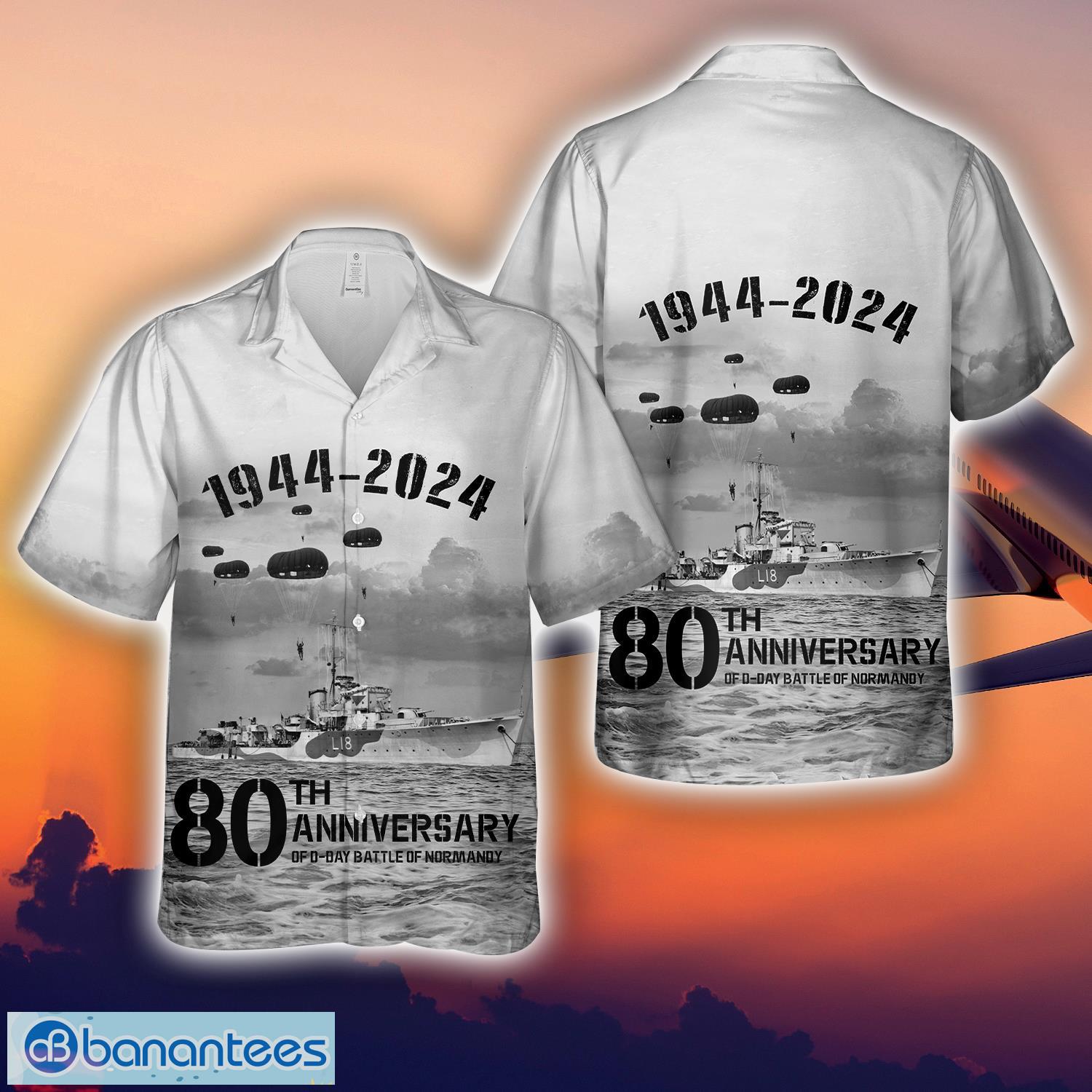 royal navy hms talybont l18 in omaha beach 3d hawaiian shirt image Royal Navy HMS Talybont (L18) In Omaha Beach 3D Hawaiian Shirt Product Photo 1