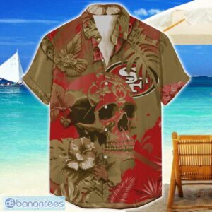 San Francisco 49ers Skull Flower Hawaiian Shirt NFL Halloween Gift For Sports Fans Product Photo 1