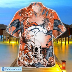 Denver Broncos Tropical Floral Skull 3D Hawaiian Shirt Beach Shirt Halloween Gift Product Photo 3
