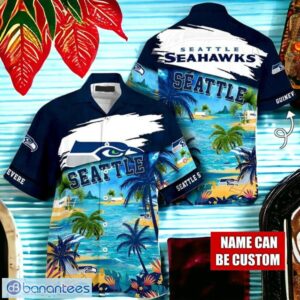 NFL Seattle Seahawks Logo Fans Love Custom Your Name Hawaiian Shirt Full Over Print Product Photo 1